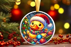 Round Christmas Ornament Sublimation|Clipart Product Image 2