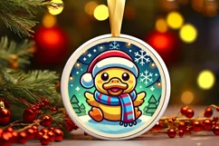 Round Christmas Ornament Sublimation|Clipart Product Image 2