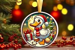 Round Christmas Ornament Sublimation|Clipart Product Image 2