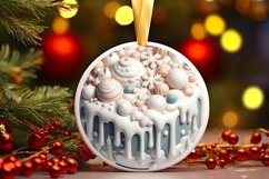 Round Christmas Ornament Sublimation|Clipart Product Image 2