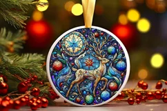 Round Christmas Ornament Sublimation|Clipart Product Image 1