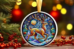 Round Christmas Ornament Sublimation|Clipart Product Image 1