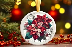 Round Christmas Ornament Sublimation|Clipart Product Image 2