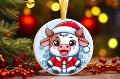 Round Christmas Ornament Sublimation|Clipart Product Image 1