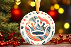 Round Christmas Ornament Sublimation|Clipart Product Image 1