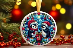 Round Christmas Ornament Sublimation|Clipart Product Image 1