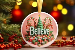 Believe Christmas Cute Ornament Sublimation Product Image 2
