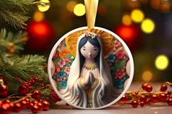 Christmas Round Ornament Sublimation Product Image 2