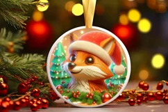 Christmas Round Cute Ornament Sublimation Product Image 2