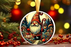 Round Christmas Ornament Sublimation|Clipart Product Image 1