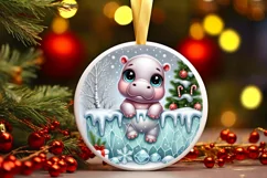 Round Christmas Ornament Sublimation|Clipart Product Image 2