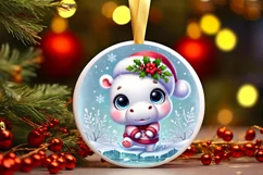 Round Christmas Ornament Sublimation|Clipart Product Image 2
