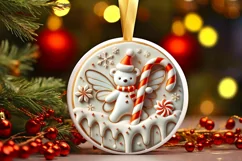 Round Christmas Ornament Sublimation|Clipart Product Image 2