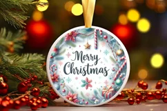Round Christmas Ornament Sublimation|Clipart Product Image 1