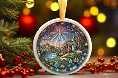 Round Christmas Ornament Sublimation|Clipart Product Image 2