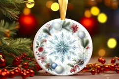 Round Christmas Ornament Sublimation|Clipart Product Image 1