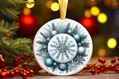 Round Christmas Ornament Sublimation|Clipart Product Image 3