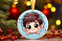 Round Christmas Ornament Sublimation|Clipart Product Image 1