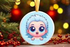 Round Christmas Ornament Sublimation|Clipart Product Image 1