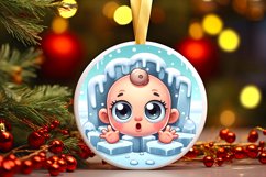 Round Christmas Ornament Sublimation|Clipart Product Image 1