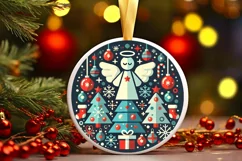 Round Christmas Ornament Sublimation|Clipart Product Image 2