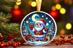 Round Christmas Ornament Sublimation|Clipart Product Image 1