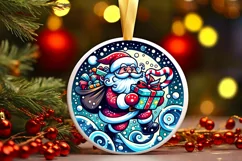 Round Christmas Ornament Sublimation|Clipart Product Image 1