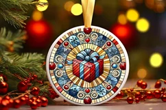 Round Christmas Ornament Sublimation|Clipart Product Image 2