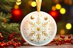 Round Christmas Ornament Sublimation|Clipart Product Image 1