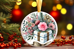 Round Christmass Ornament PNG Product Image 1
