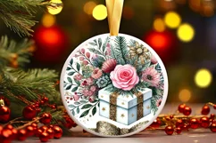 Round Christmas Ornament Sublimation|Clipart Product Image 2