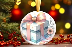 Round Christmas Ornament Sublimation|Clipart Product Image 1