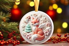 Round Christmass Ornament PNG Product Image 1