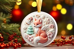Round Christmas Ornament Sublimation|Clipart Product Image 1