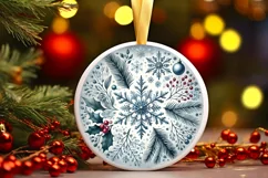 Round Christmas Ornament Sublimation|Clipart Product Image 1