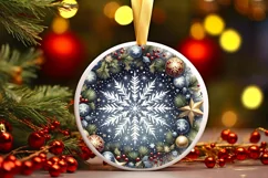 Round Christmas Ornament Sublimation|Clipart Product Image 1