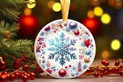 Round Christmas Ornament Sublimation|Clipart Product Image 1