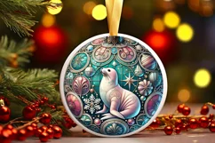Round Christmas Ornament Sublimation|Clipart Product Image 1