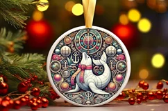 Round Christmas Ornament Sublimation|Clipart Product Image 1