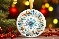 Round Christmas Ornament Sublimation|Clipart Product Image 3