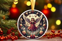 Round Christmas Ornament Sublimation|Clipart Product Image 1