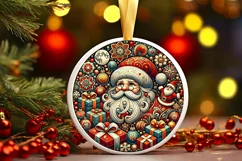 Round Christmas Ornament Sublimation|Clipart Product Image 1