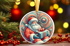 Round Christmas Ornament Sublimation|Clipart Product Image 1