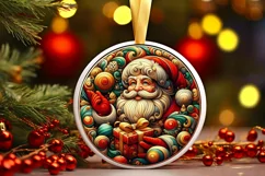 Round Christmas Ornament Sublimation|Clipart Product Image 1