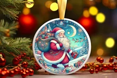 Round Christmas Ornament Sublimation|Clipart Product Image 1
