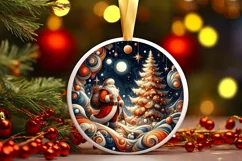 Round Christmas Ornament Sublimation|Clipart Product Image 1