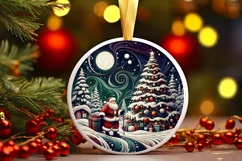Round Christmas Ornament Sublimation|Clipart Product Image 1
