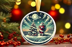 Round Christmas Ornament Sublimation|Clipart Product Image 1