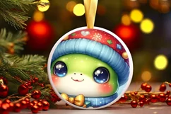Cute Baby Frog Winter Gift Box PNG Product Image 3