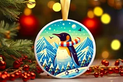 Round Christmas Ornament Sublimation|Clipart Product Image 1